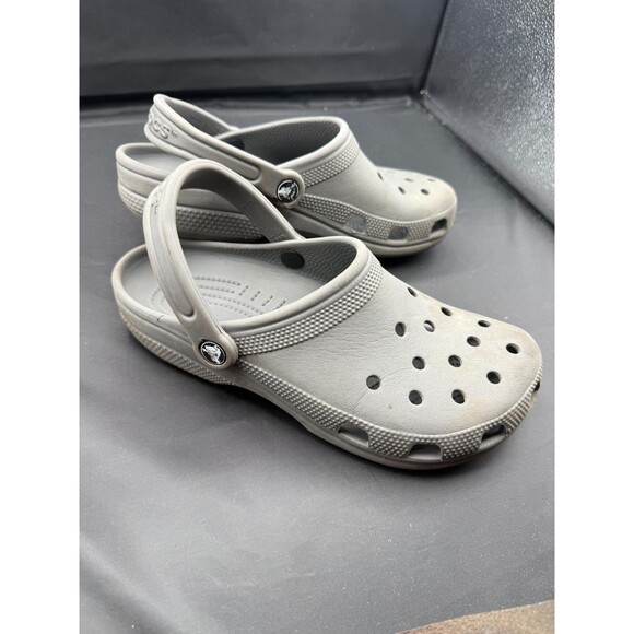 Crocs Unisex Adult Classic Clogs Unisex Mens 7 Womens 9 Gray Lightweight Slip On - Picture 1 of 6